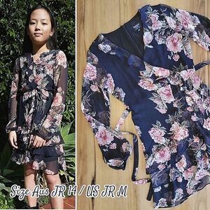 Bardot Tween Girl Cassidy Wrap Dress in Mood Bloom